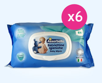 Salviettine Igieniche Per Bambini 3 X Assorbello Up 64 Pezzi 